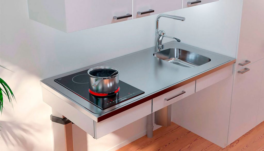 Kitchenette PMR : aménagement cuisine PMR ou séniors | Mobilaug